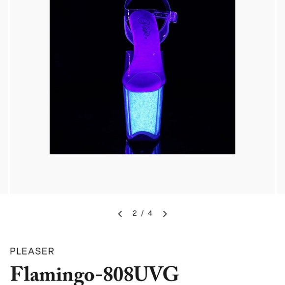 Pleaser Flamingo-808UVG Platform Shoes ( Brand: Pleasure Shoes ) - Picture 2 of 7